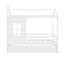 Twin Size House Bed Wood Bed With Twin Size Trundle ( White )