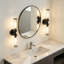 Ensemble de deux appliques murales noires mates, luminaires de salle de bain modernes avec abat-jour en verre transparent, lumières murales câblées pour miroir de salle de bain, salon, couloir, chambre à coucher, douille E26, paquet de 2
