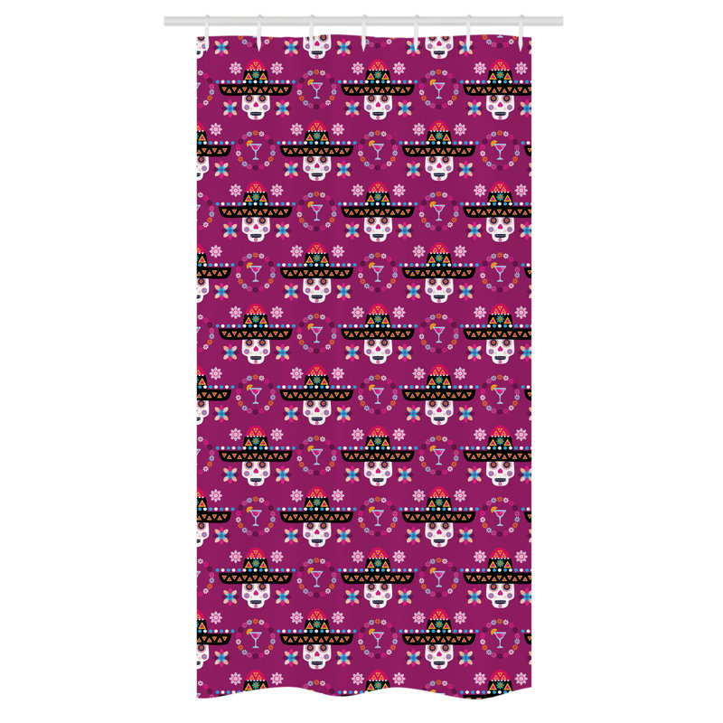 Erinisha Geometric Shower Curtain with Hooks Included, 36" W x 72" L