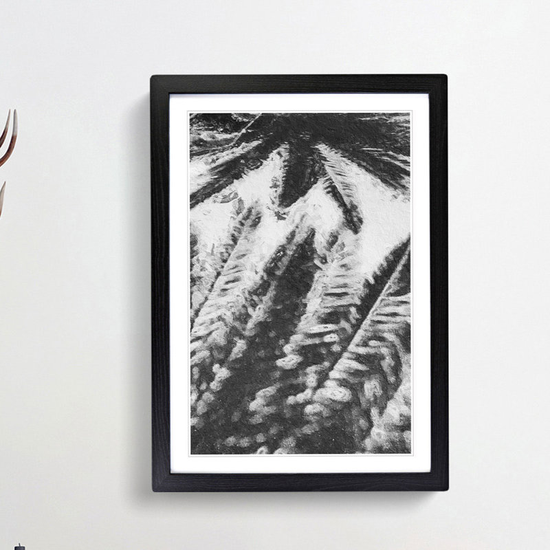 Palm Tree Shadows - Framed Print, 48cm H x 36cm W x 2cm D, Black Framed