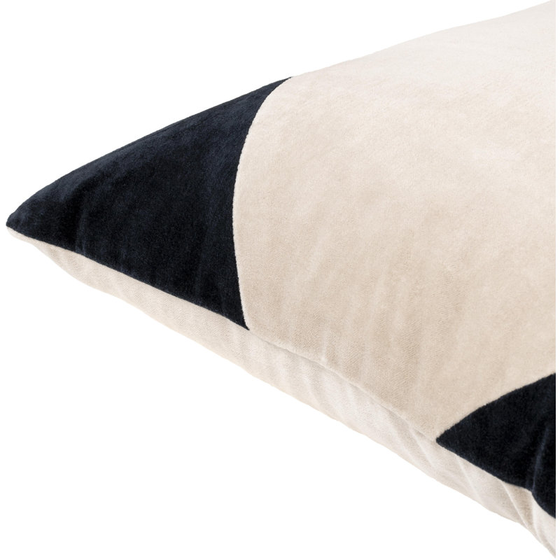 Denny Cotton Pillow Cover, Black, Down, 20" x 20"