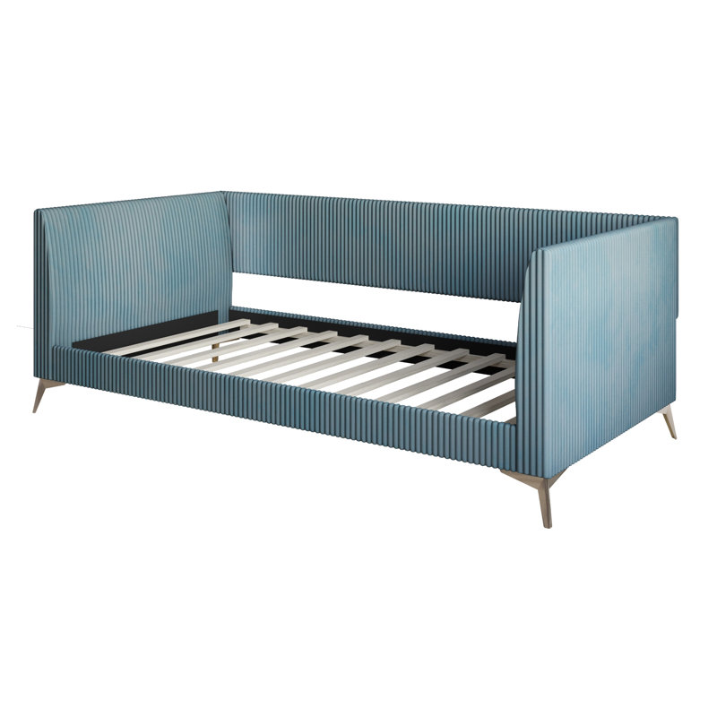 Arliss Upholstered Corduroy Daybed, Blue