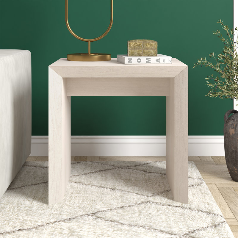 Oswin End Table, Alder White