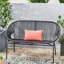 Siège contemporain tissé avec structure en fer noir mat chic
