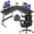 L Shaped Gaming Computer Desk with Adjustable Game Chair-1076601310