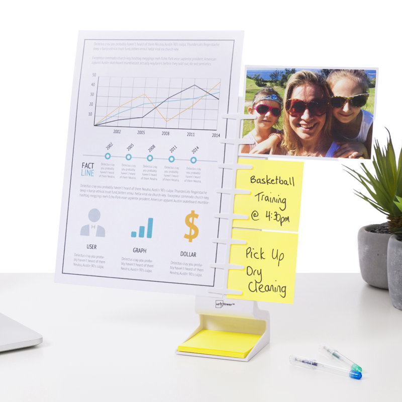 Plastic Memo Pad Holder, White