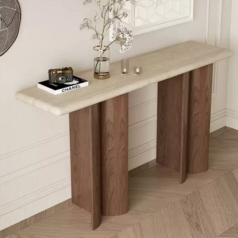 A naturally simple console table, 33.46" H x 55.12" W x 15.75" D
