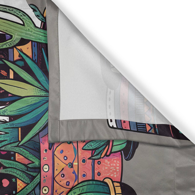 Cat 55'' W Kitchen Curtain Multicolor, 55" W x 30" L