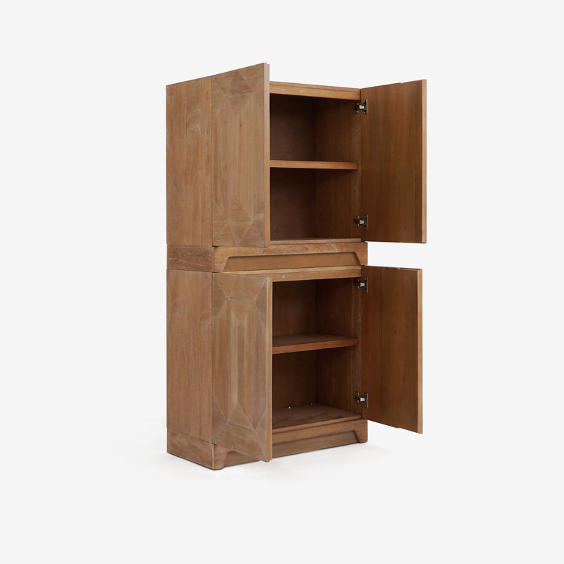 Averi - Geometric 31.5" Modular Cabinet, Brown