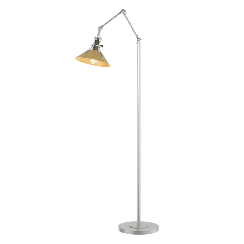 Henry 60.8" Task Floor Lamp, Vintage Platinum, Modern Brass