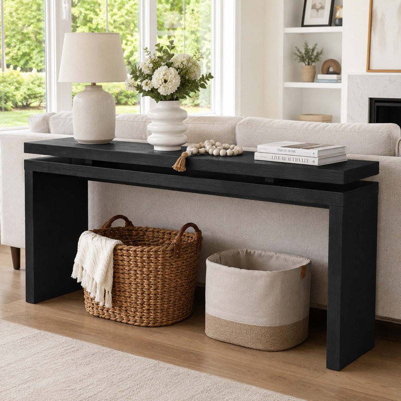 Console de salon Classic Farmhouse, Noir