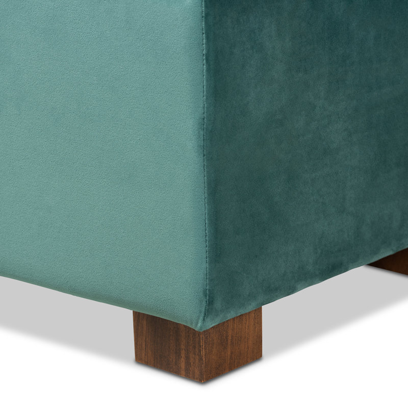 Mesina Upholstered Ottoman, Teal Blue