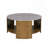 Round Mixed Material Coffee Table With Shelf