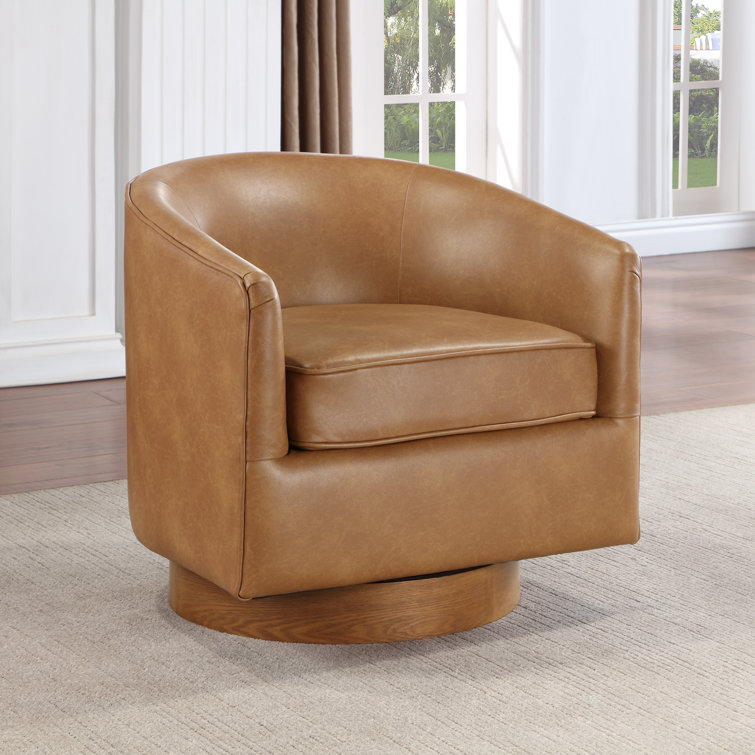 Wide Swivel Barrel Chair