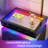 2-Drawer Nightstand with Adjustable RGB Light and Human Body Detection,Fashionable Mirror Visual Design Bedside Table with Charging Station-645997691
