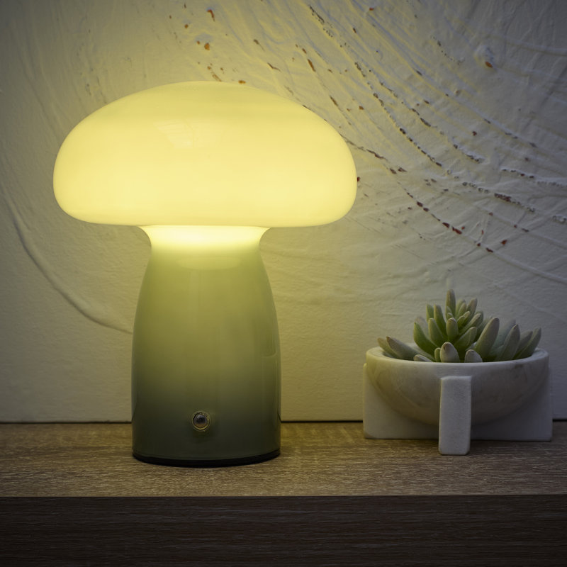 Glass Table Lamp, Green, Green