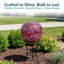 Globe terrestre en verre 10 pouces pour jardin ou cour arrière - rose perle - ensemble de 2-559921389-589394420