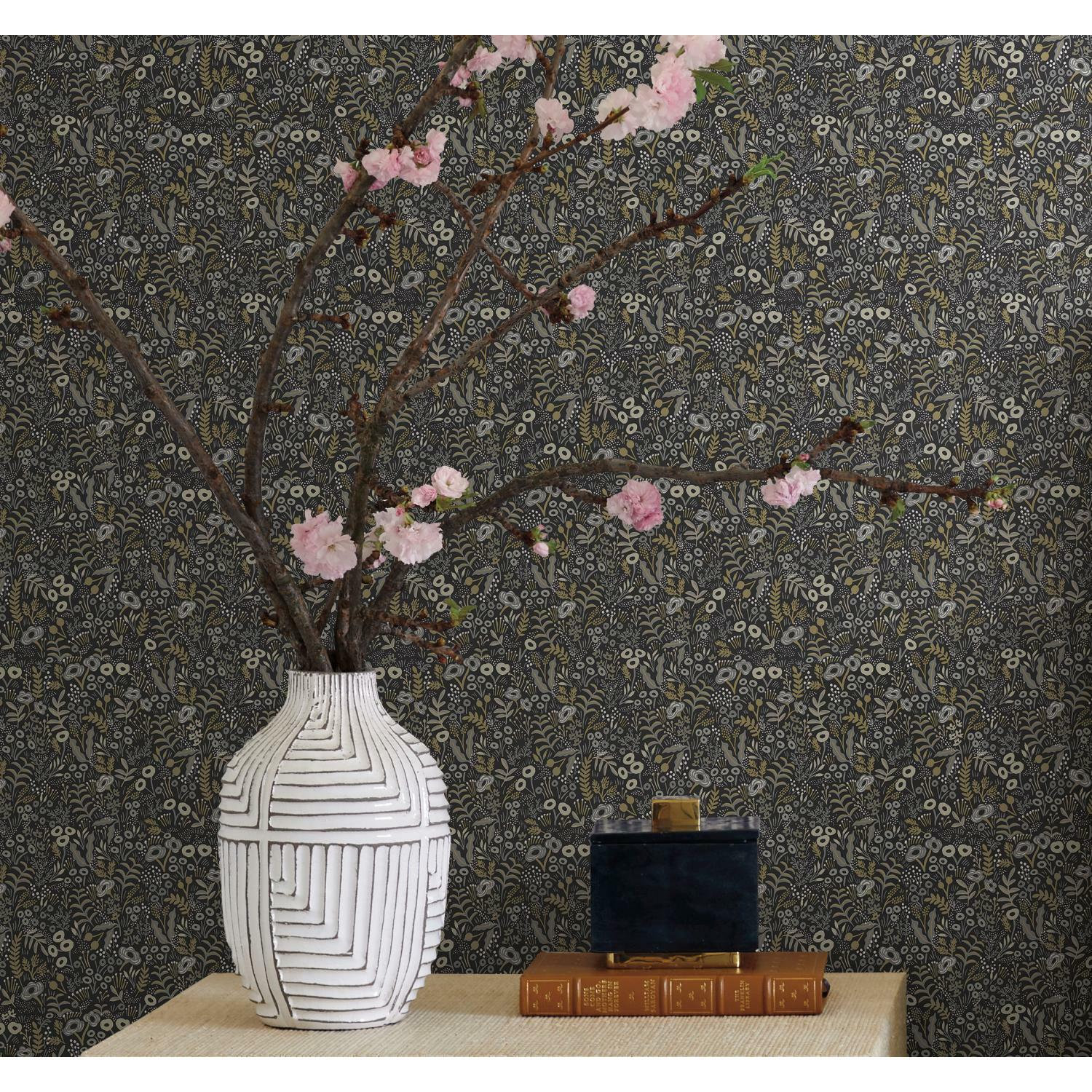 Rifle Paper Co. Tapestry Wallpaper Roll, Black/Beige
