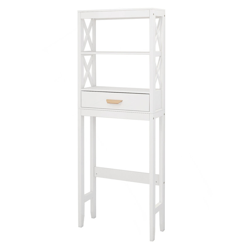 Versatile Bathroom Storage Cabinet With Drawer And Shelves, Space-Saving And Functional Design.