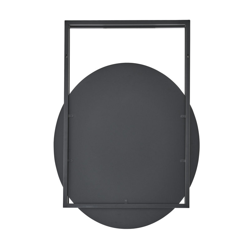 Miroir de salle de bain Pierre, Noir mat
