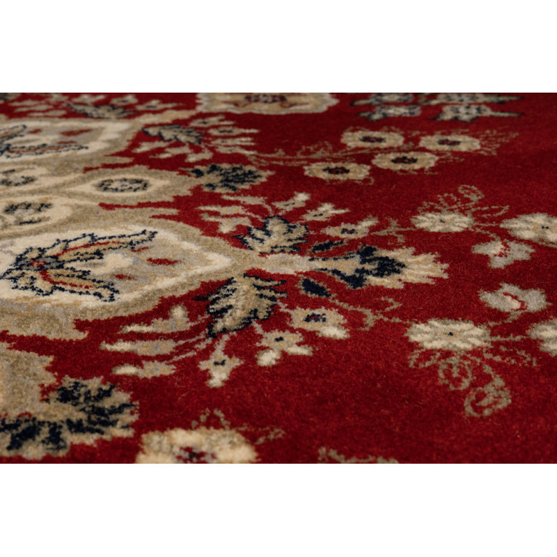 Tapis en laine rouge/beige oakland Cirro, Rectangle 5 pi 3 po x 7 pi 7 po