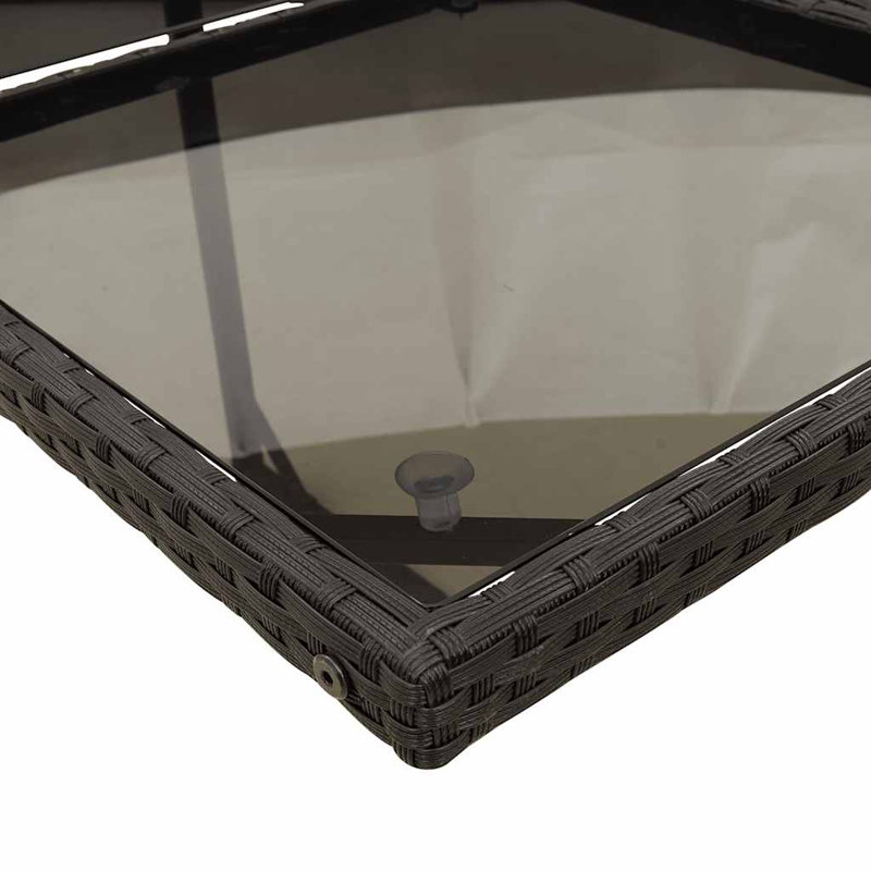 Patio Dining Set with, 73cm H x 330cm W x 106cm D, Black, Black