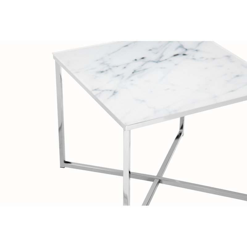 Jarratt End Table, White, Chrome
