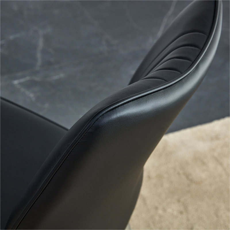 Chaise d'appoint Decatur, Noir, Doré, 4