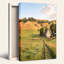 Art mural sur toile Green Pasture and Golden Rolling Hills Farm Barn-133498370