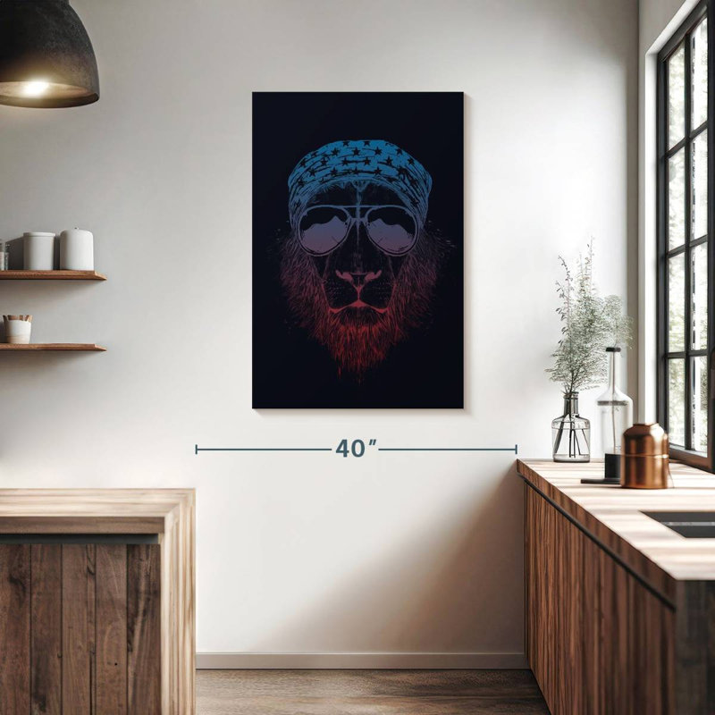 Brampt Wild Lion Dark, 39" H x 26" W