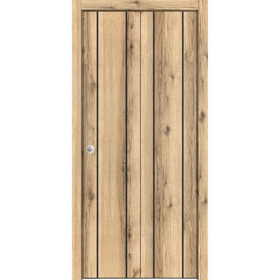 Porte pliante en bois massif massif