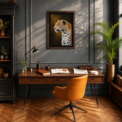 Leopard in Profile Modern - Framed Print