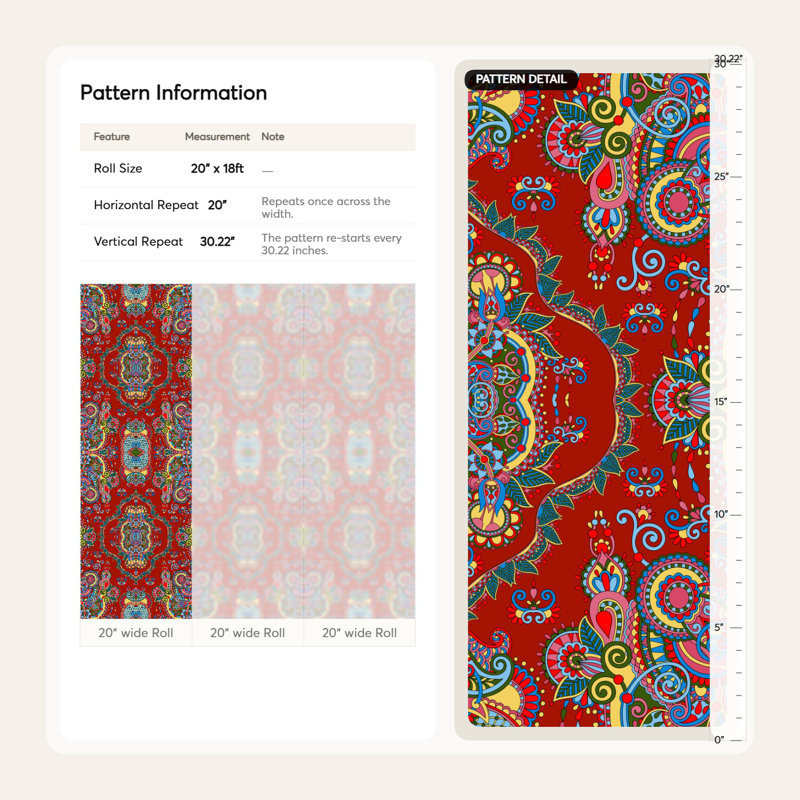 Paisley Wallpaper Abstract Vibrant Decorative Mural