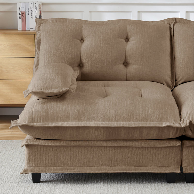 73 LSF Sofa Chenille, Light Brown
