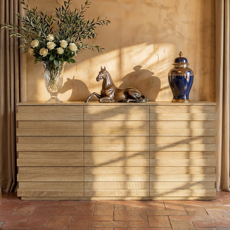 63'' W 9 Drawers Dresser With Hidden Handles