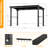 Montauk 6' X 12' Outdoor BBQ Patio Hard Top Grill Gazebo With Slop Roof, Bar Table Counter With Hooks And Opener-111658051