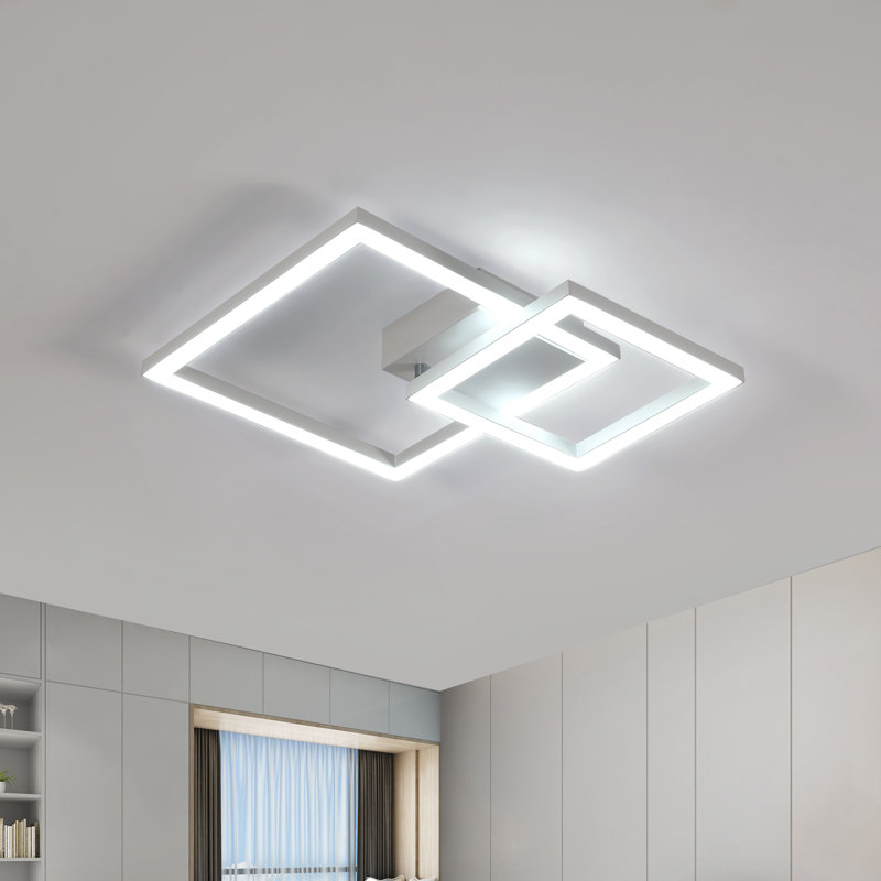Modern 2-Light Square Flush Mount