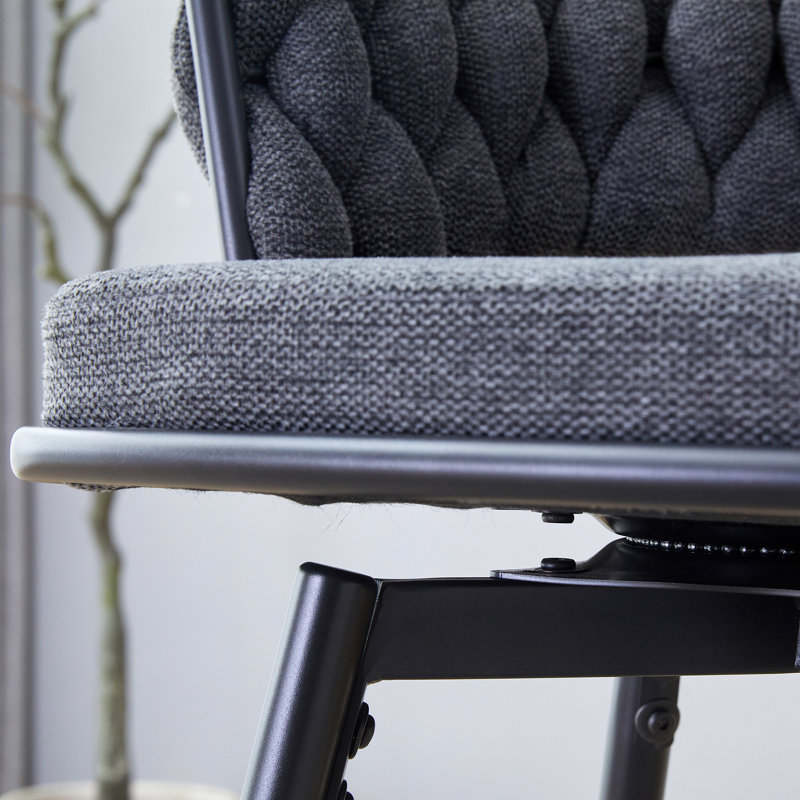 Two Sets Of Rotating High-Legged Stools With Breathable Cotton And Linen Cushions Only Chairs, Not Including Tables