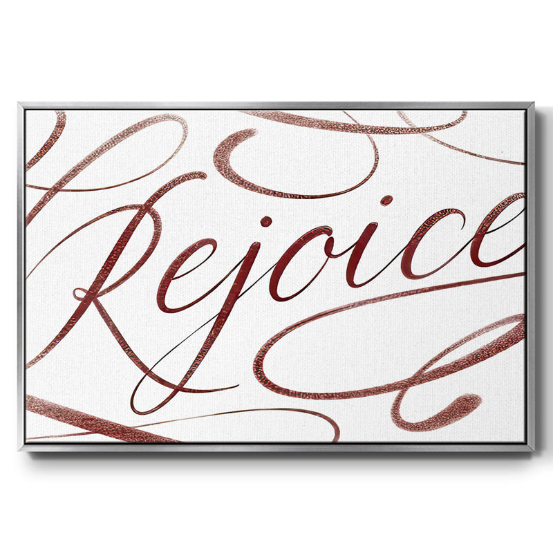 Rejoice, reproduction d'art sur toile, Rouge, H 25 po x l 37 po x P 1,5 po, Encadrement argenté