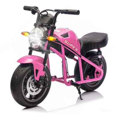 24V300W Kids Ride On XL Electric Toy Muscle Motorcycle,High-Speed Hub Motor,14''Fat EVA Wheels,Twist Grip Throttle, Speed up to 11.18MPH,Dual Suspension,Music&Light, Long Life Battery For Kids 6+