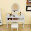 Bureau de maquillage avec miroir et tiroirs de rangement-240155981