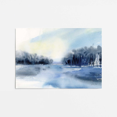 «Winter Mist Over the Lake», reproduction imprimée