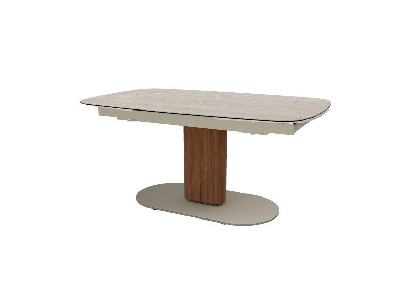Cameo Extendable Tables, Calacatta Paonazzo, Canaletto Walnut/Matt Pearl Beige