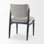 Ensemble de deux chaises de salle à manger en tissu gris et noir et bois massif