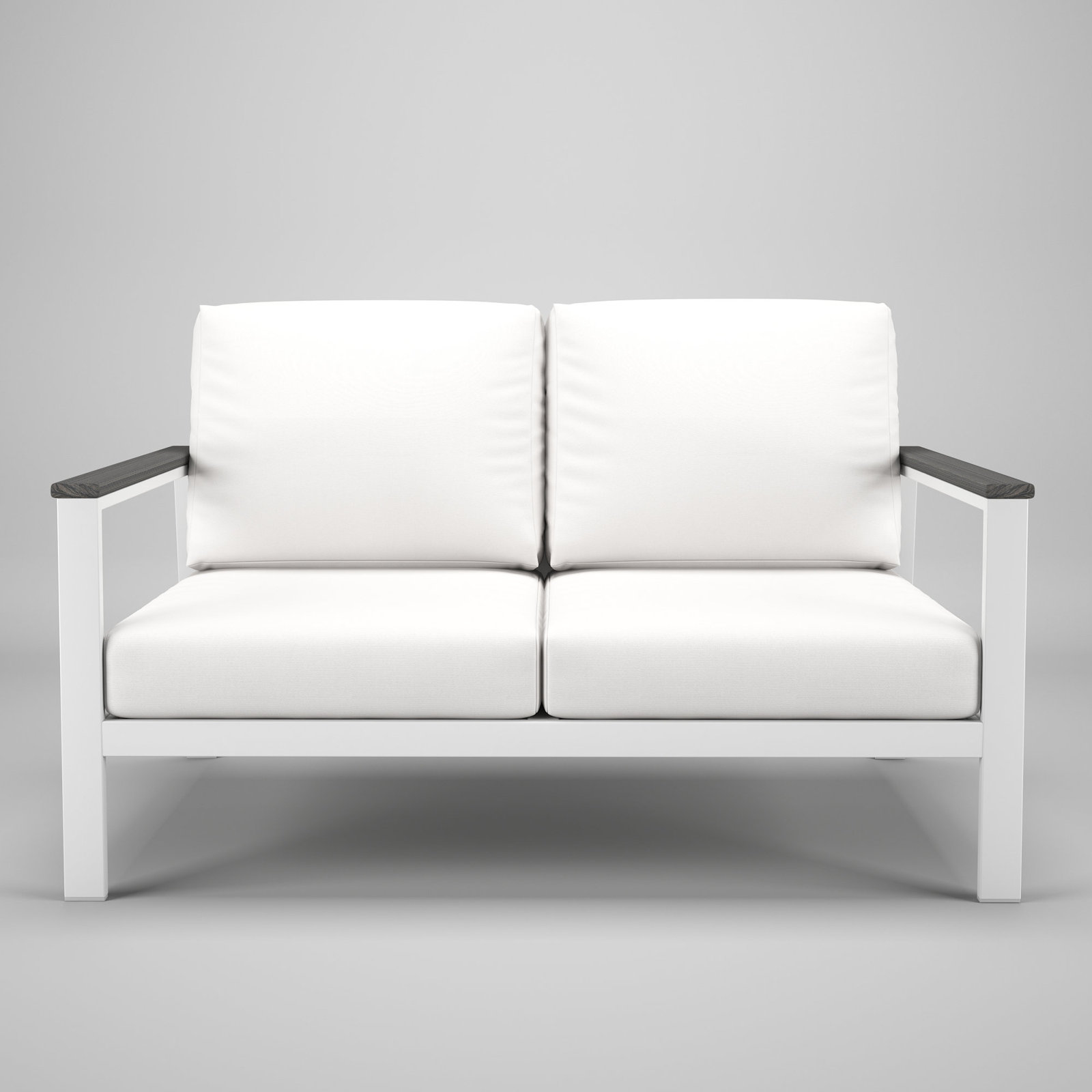 Townsend 55" Sunbrella® Patio Loveseat, Gray, Canvas White