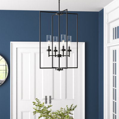 Luminaire suspendu géométrique unique à 4 lumières