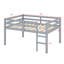 Lit mezzanine double en bois d'hévéa avec échelle-78297645