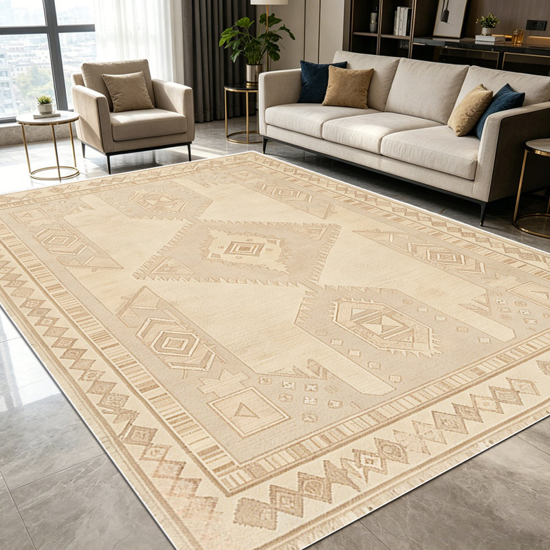 1PC Neutral Bohemian Southwestern Tribal Geometric area rugs for Living Room, Soft and Comfortable, Suitable for all seasons, easy-to-maintain, machine washable Indoor floor mat, Under Table Farmhouse suitable for dining room, bedroom, kitchen,