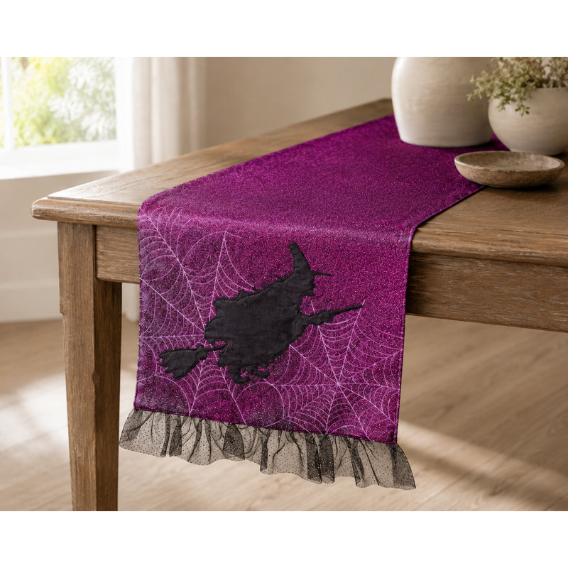 Sanderlin Halloween Table Runner, 36" L x 13" W, Purple