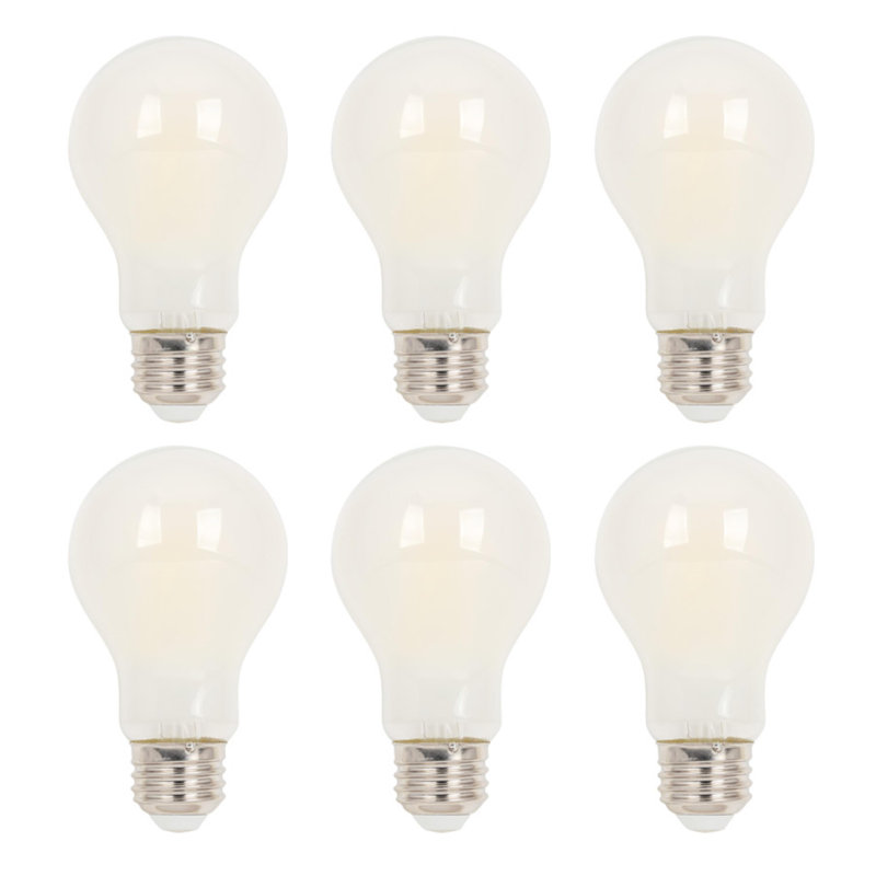 10-Watt (100-Watt Equivalent) Soft White A19 Dimmable Filament LED Light Bulb, Medium Base, 6 Pack